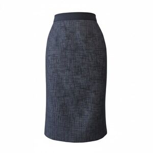 Elie Tahari Pencil Skirt Women Small Blue Textured Tweed Back Zip Career Chic